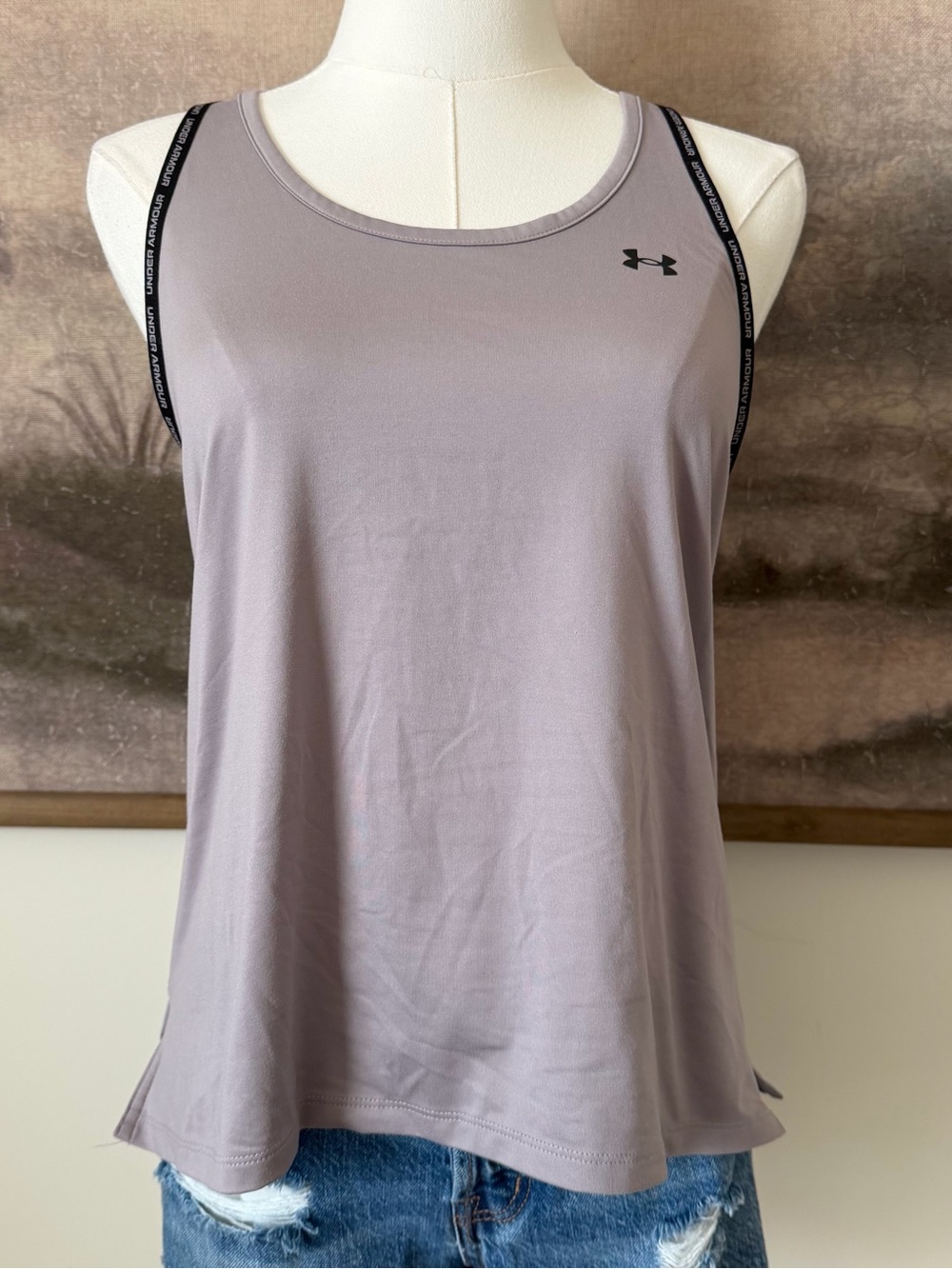 Under Armour Mauve Athletic Tank with Black Trim